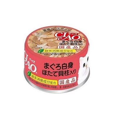 CIAO 罐頭 白身吞拿魚+帶子 80g A-82【原箱24 罐】