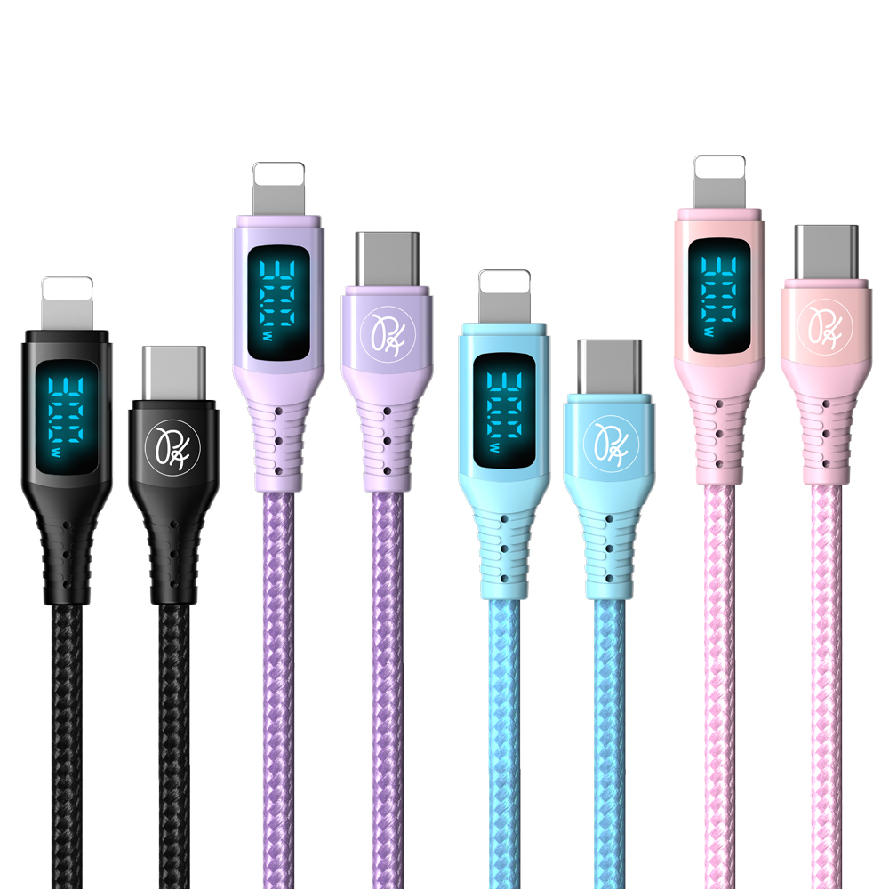 PICKOGEN 皮克全 PD/Lightning/Type-C/iPhone充電線傳輸線快充線VAW數顯 維納斯 1.2M