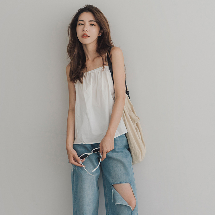 法式細肩帶上衣