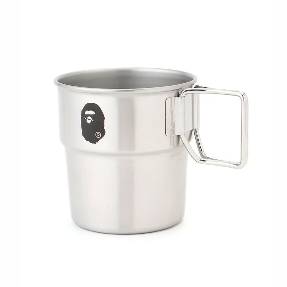 A BATHING APE LASER 300ML LASER-ENGRAVED STACKING MUG 可摺疊手把 雷雕LOGO 不鏽鋼馬克杯 咖啡杯-1J20193006