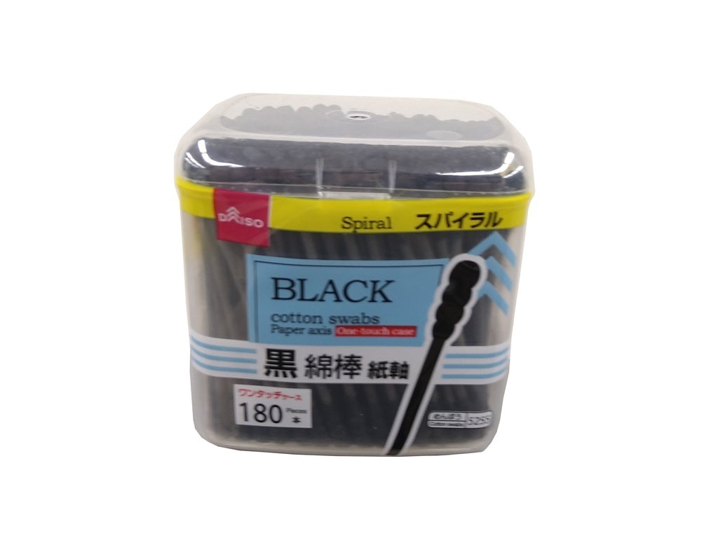 螺旋紙軸棉花棒/黑 180入
