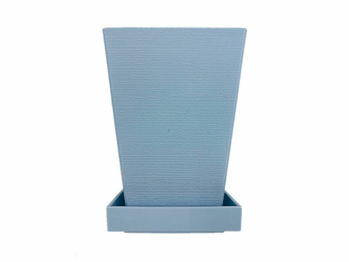 附底盤花盆/藍灰 9.9x13.6x9.9cm