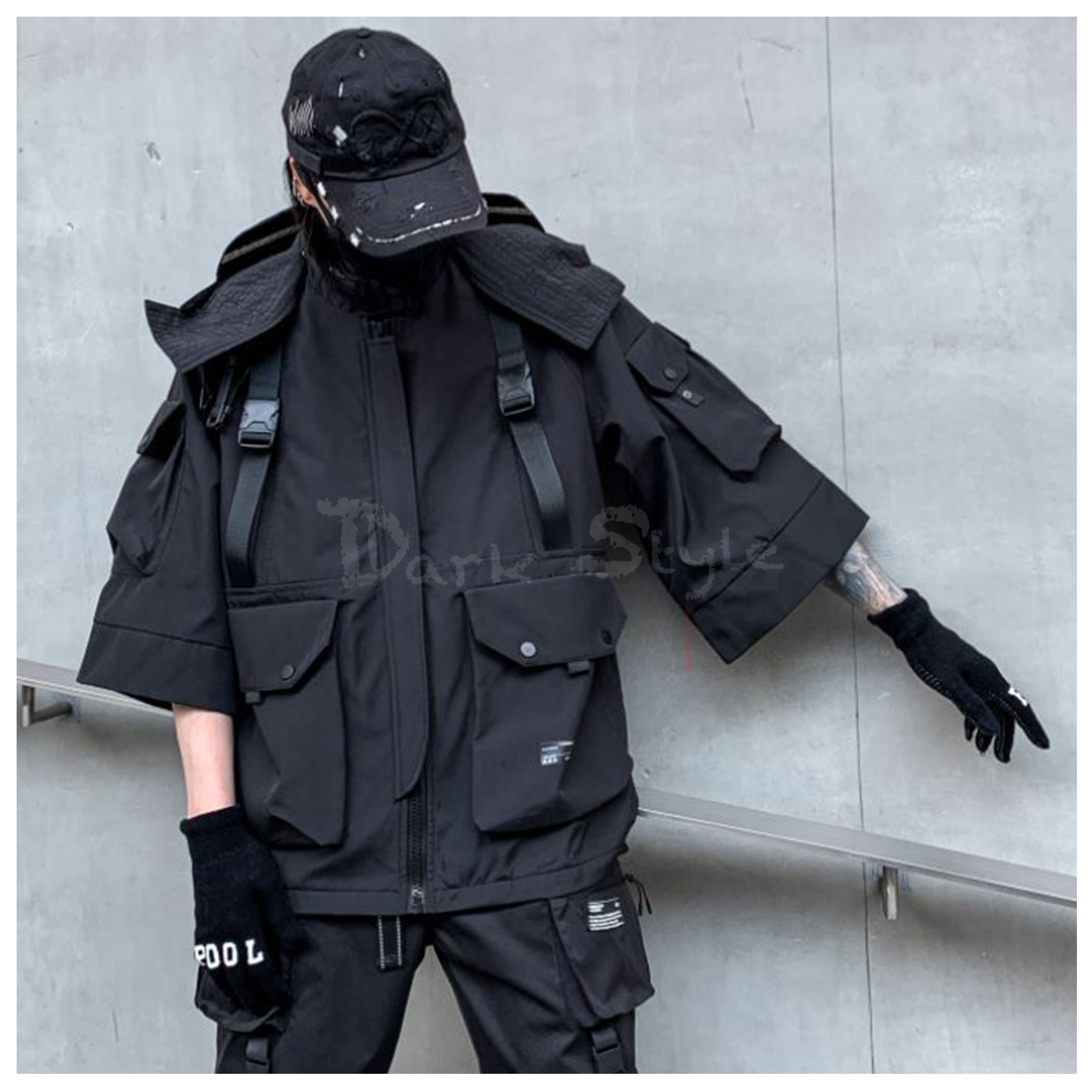 索-七分袖連帽機能防風夾克