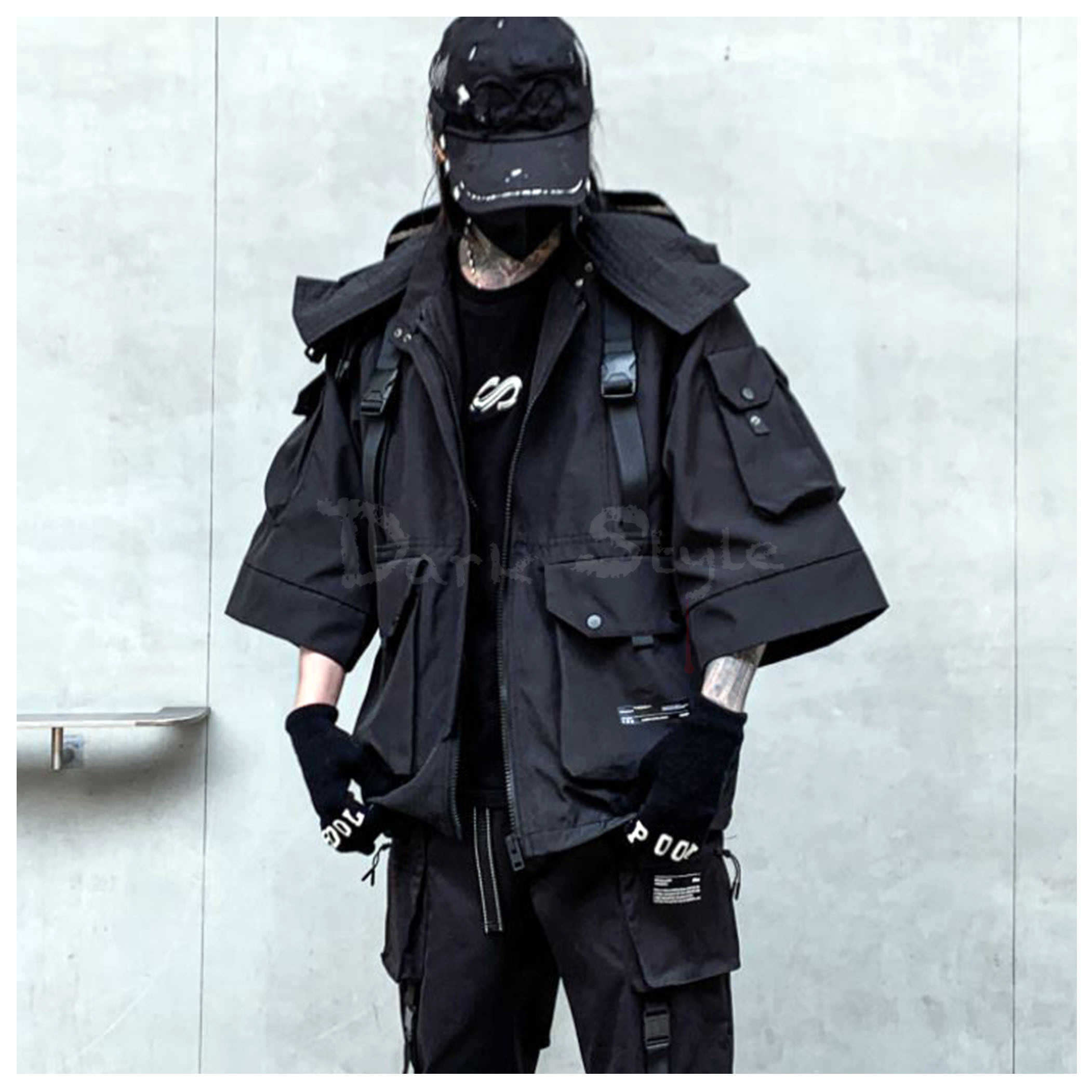 索-七分袖連帽機能防風夾克