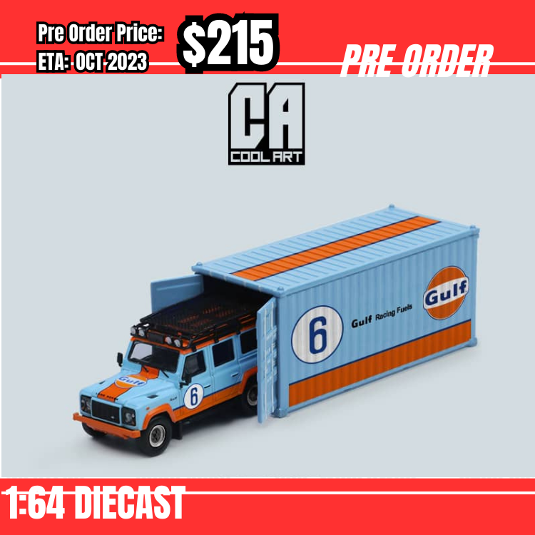 PO-$215 * Time Micro * 1:64 Time Micro Defender 110 Gulf #6 連貨櫃 [24/07]