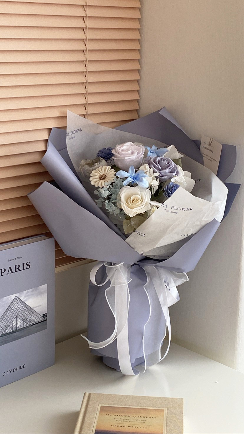 乾燥永生花束-來自海風的溫柔