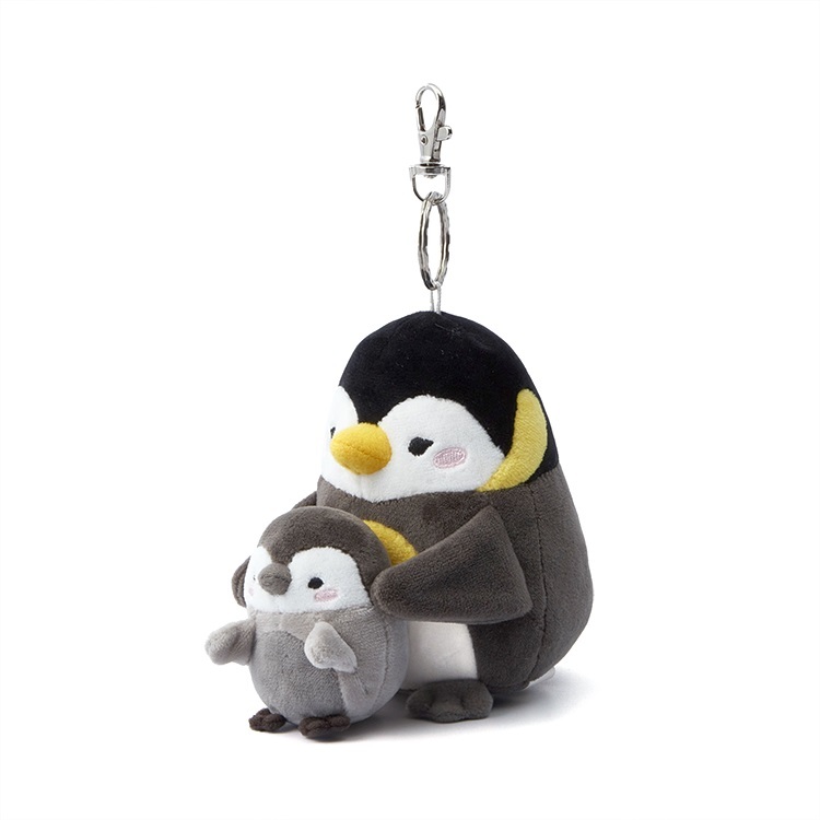 Emperor Penguin with Chick Plush Keychain 
