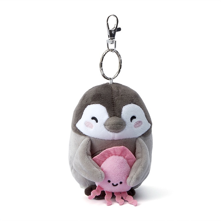 Penguin Chick with Squid Plush Keychain