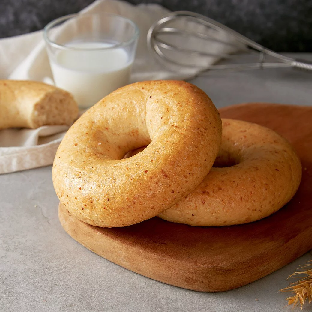 原味時代減醣豆渣原味麥香貝果/麵包圈 100g±10g #加入大豆渣粉  (急凍 -18°C)