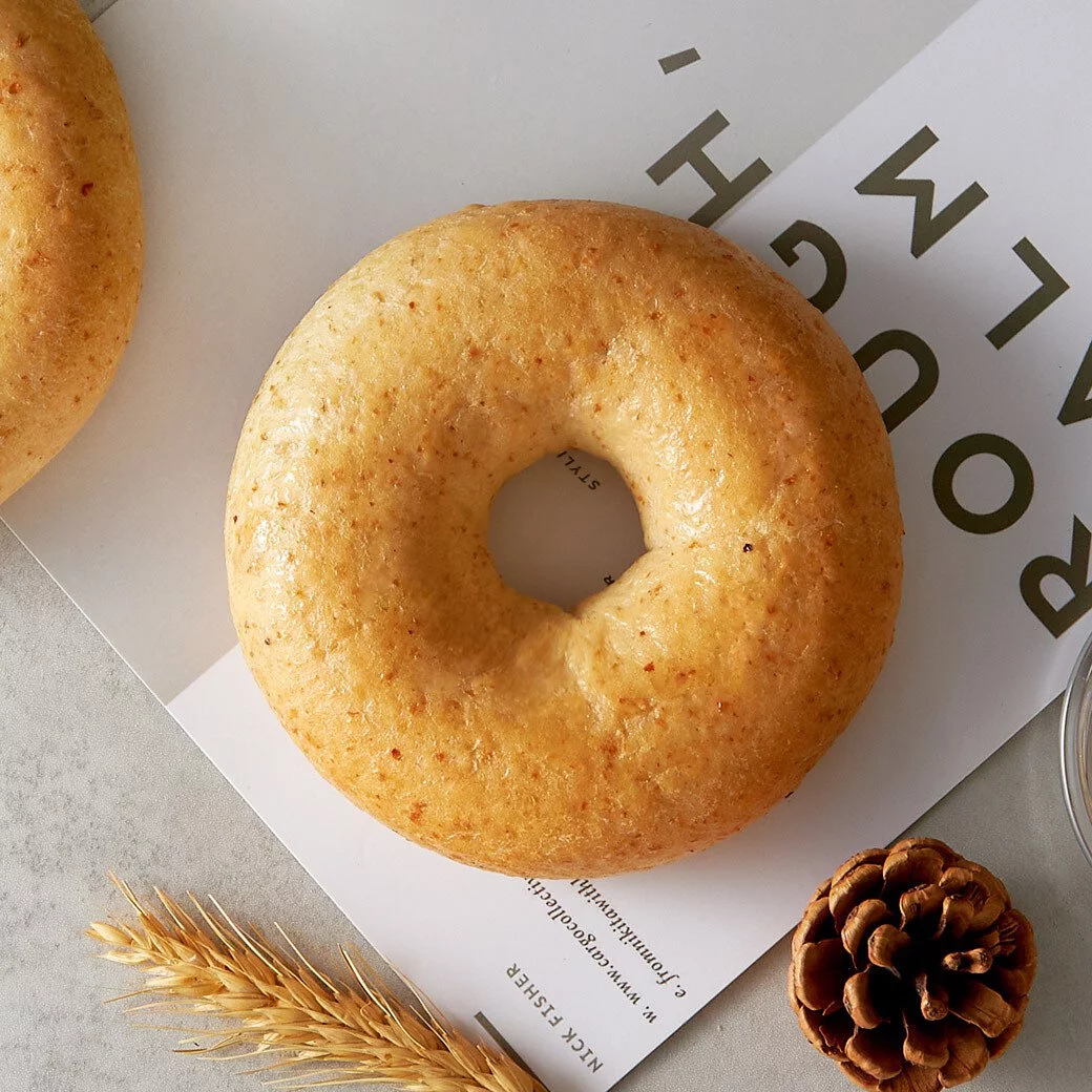 原味時代減醣豆渣原味麥香貝果/麵包圈 100g±10g #加入大豆渣粉  (急凍 -18°C)