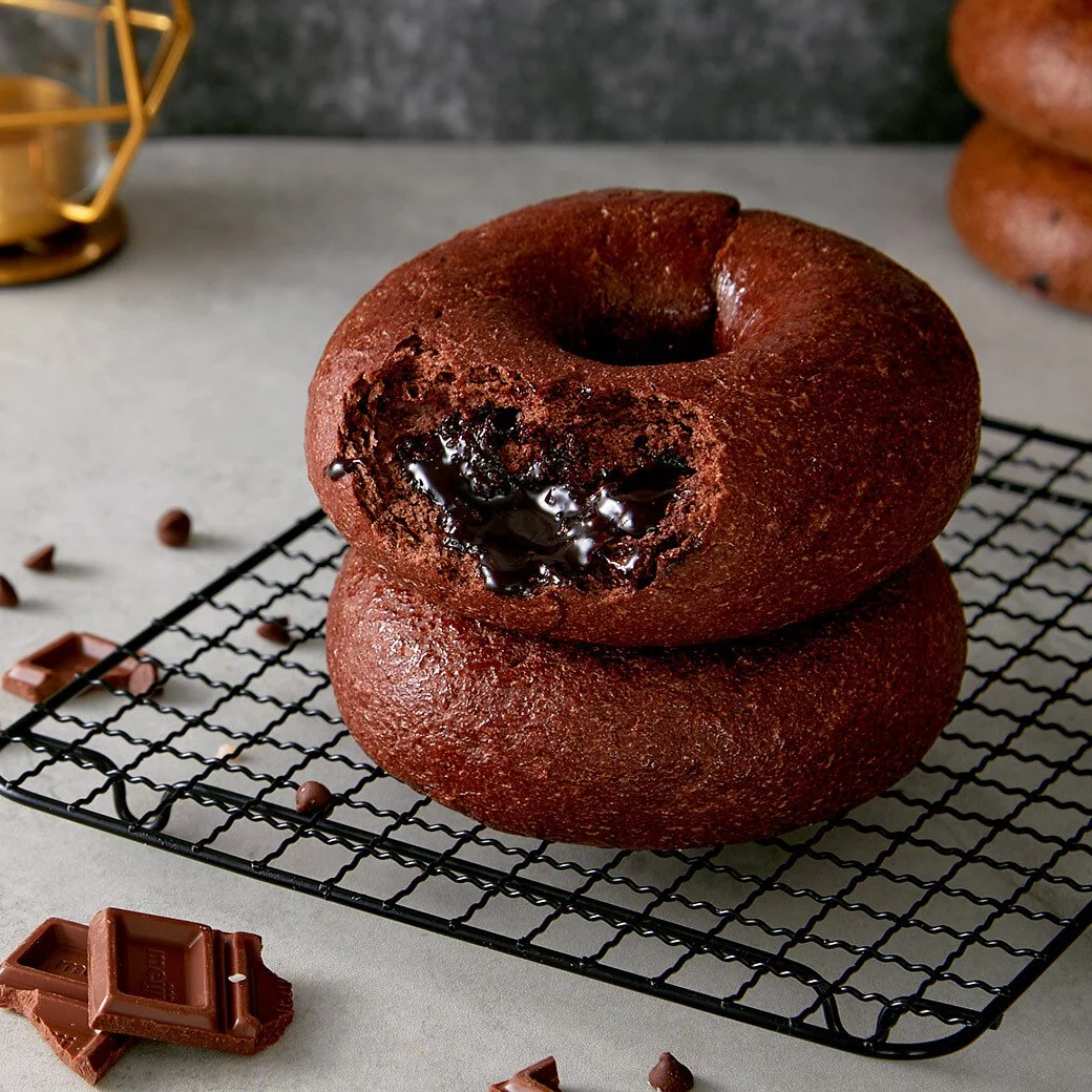 原味時代 減醣豆渣惡魔可可貝果  #台灣手工製造 (急凍 -18°C) 100g ±10g, 1個貝果 #加入大豆渣粉