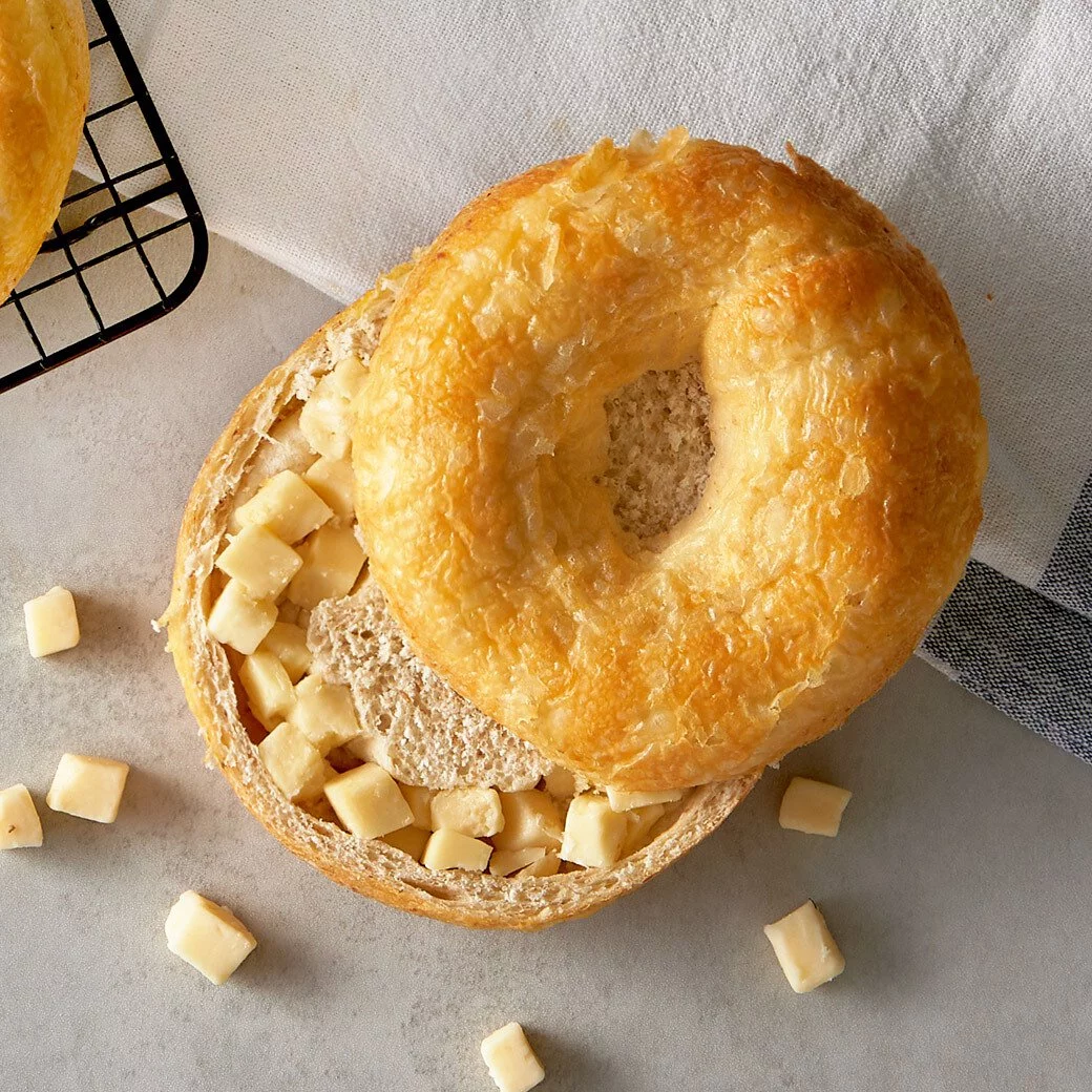 原味時代 - 減醣豆渣重乳酪起司貝果/麵包圈 1個貝果 (急凍-18°) 130g ±4.5% #加入大豆渣粉