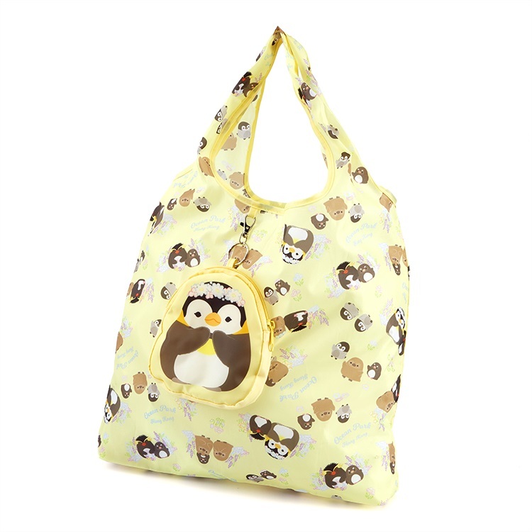 Penguin Blossom Foldable Shopping Bag (Light Yellow)