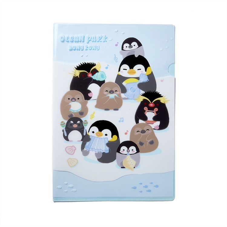Penguin Friends A4 Folder (Light Blue)