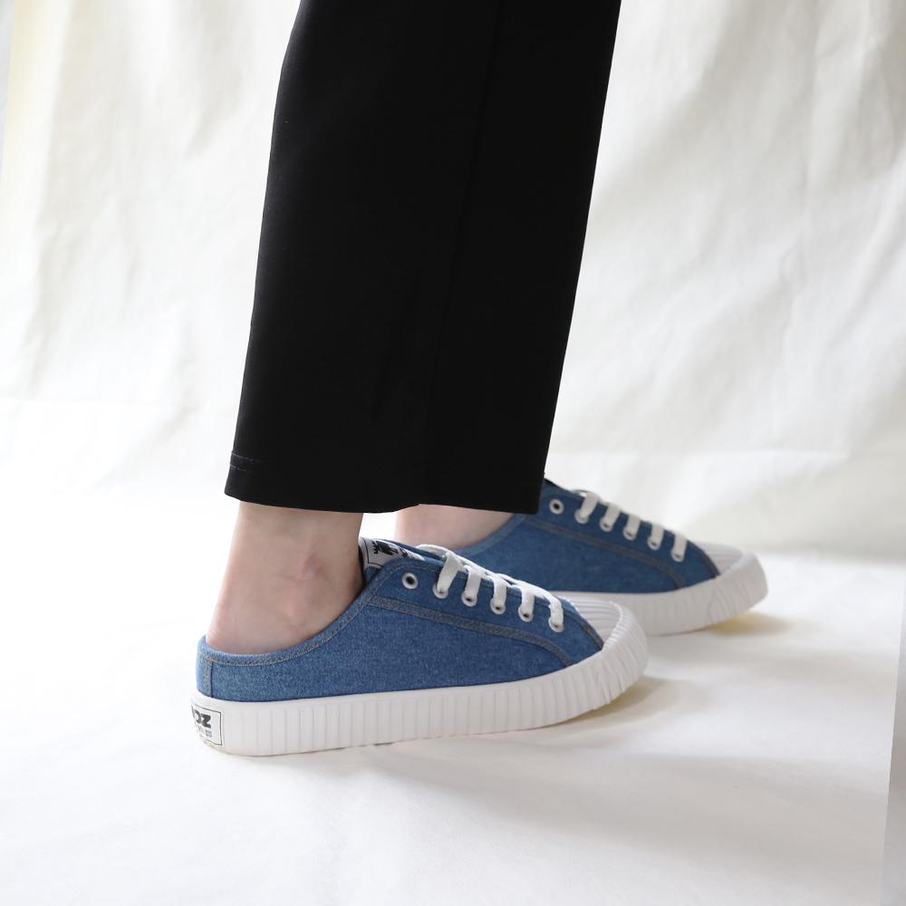 moz Sweden Muller slipper biscuit shoes-Denim Blue