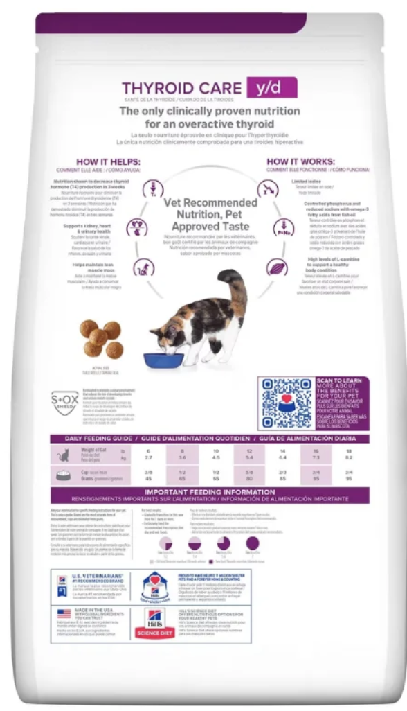 Hill's® Prescription Diet® y/d™ Feline Thyroid Care 4lbs