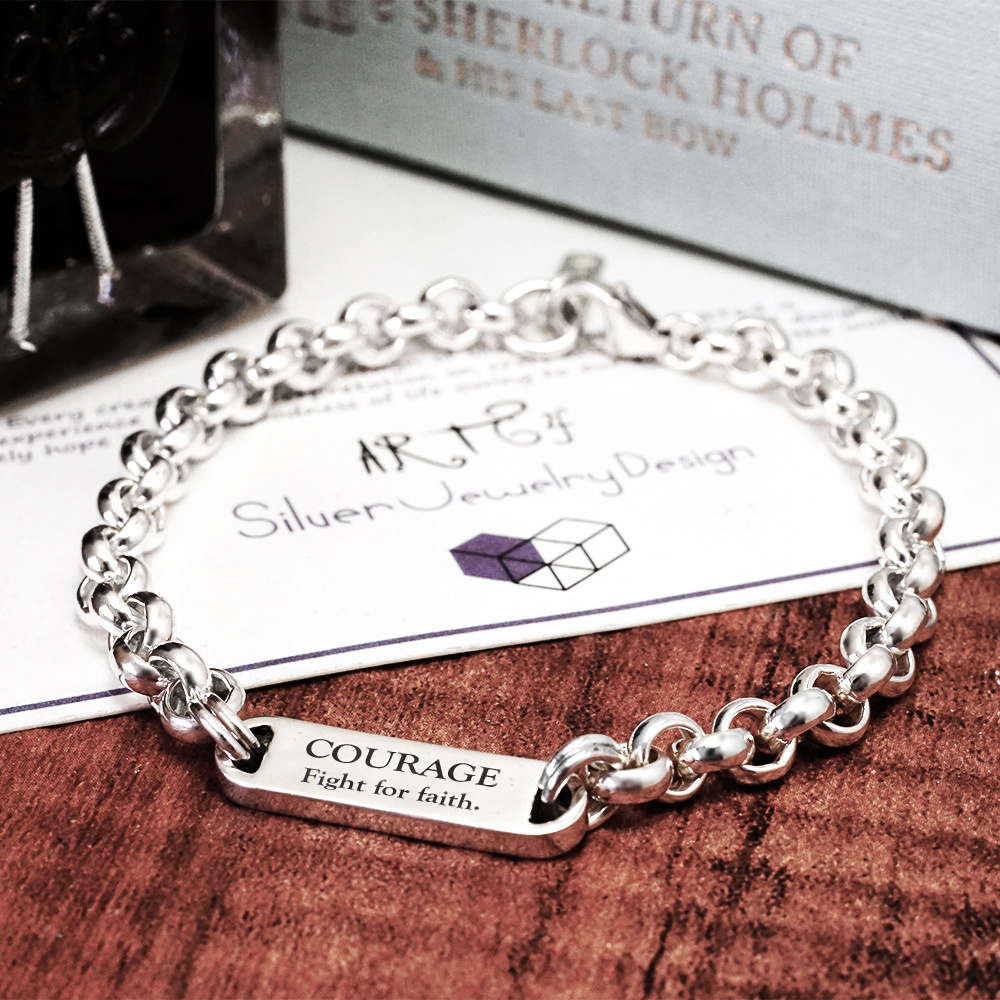 記憶彼端 刻字手鍊 【寬版-小圓鍊款】 925純銀手鍊 刻字訂製