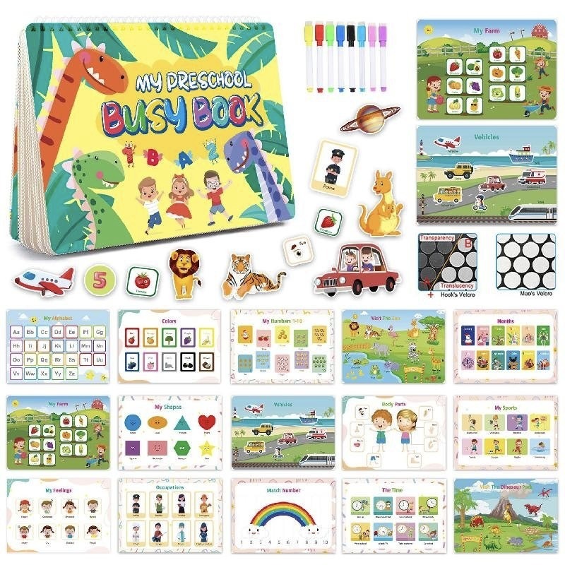 Pre school Busy Book學習互動貼貼書