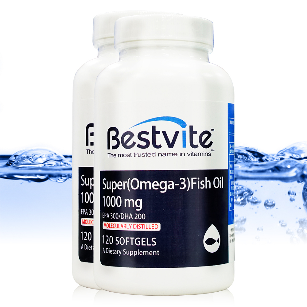 【美國BestVite】必賜力超級OMEGA-3魚油膠囊2瓶組(120顆/瓶)