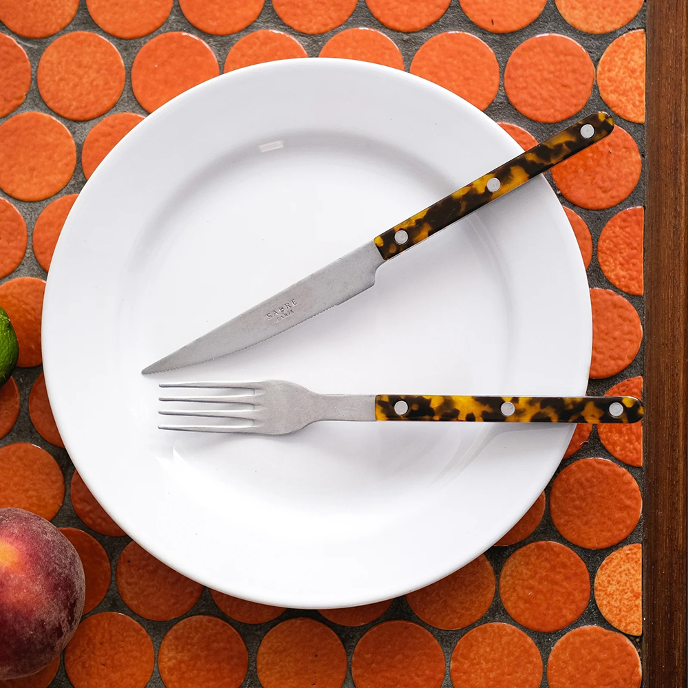 SABRE | Bistrot 復古酒館鈕扣系列 | 主餐刀 | 霧面 | 玳瑁