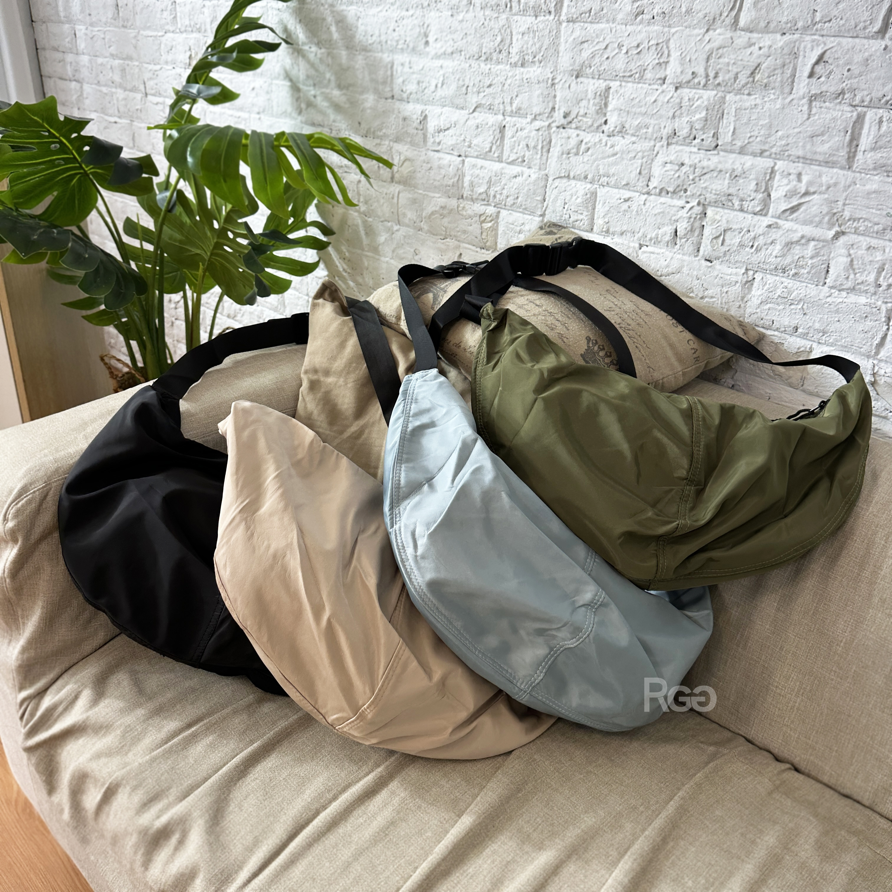 日系尼龍防水工裝斜挎斜背包