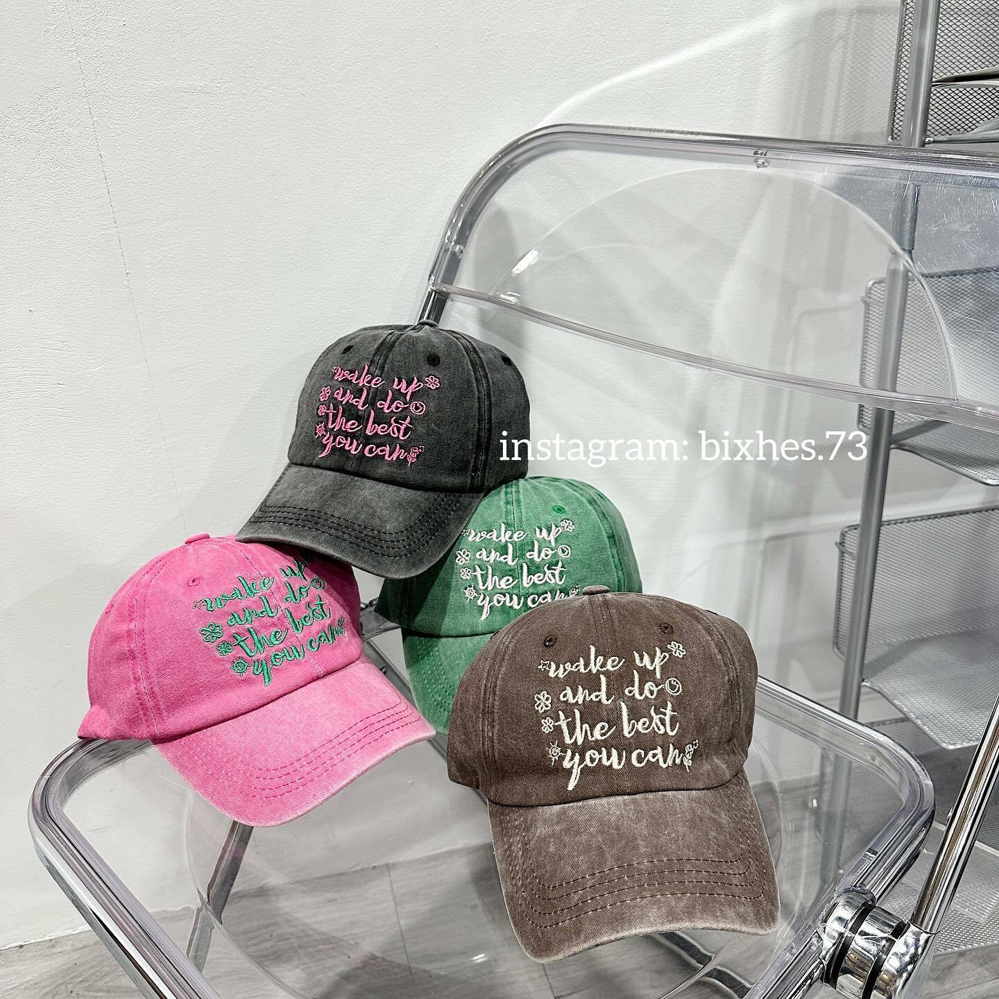 水洗滿版刺繡字老帽(H00009)