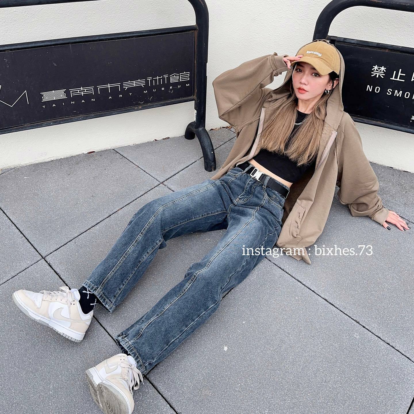 復古刷色直筒牛仔褲( E00015)