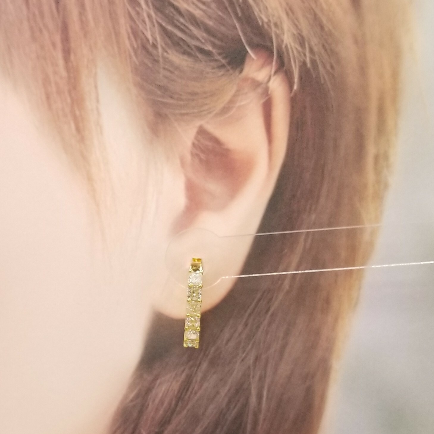 18K Yellow Gold 3.86ct Diamond Earrings