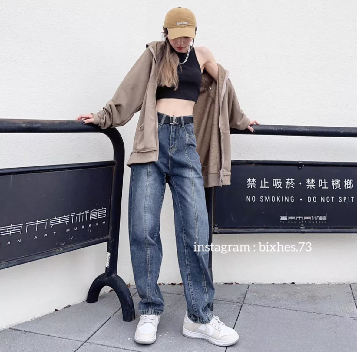 復古刷色直筒牛仔褲( E00015)