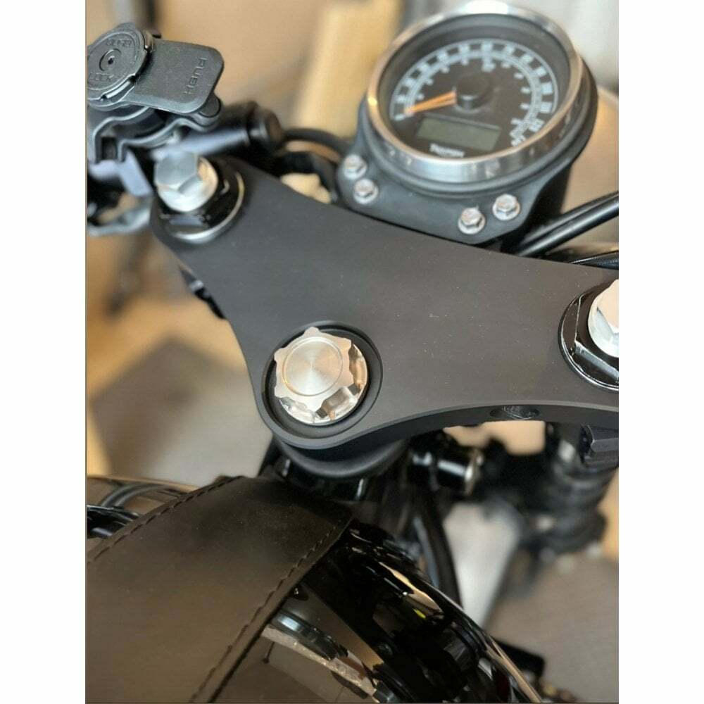 Motone 氣冷凱旋專用 上三角台 軸心 螺帽 銀