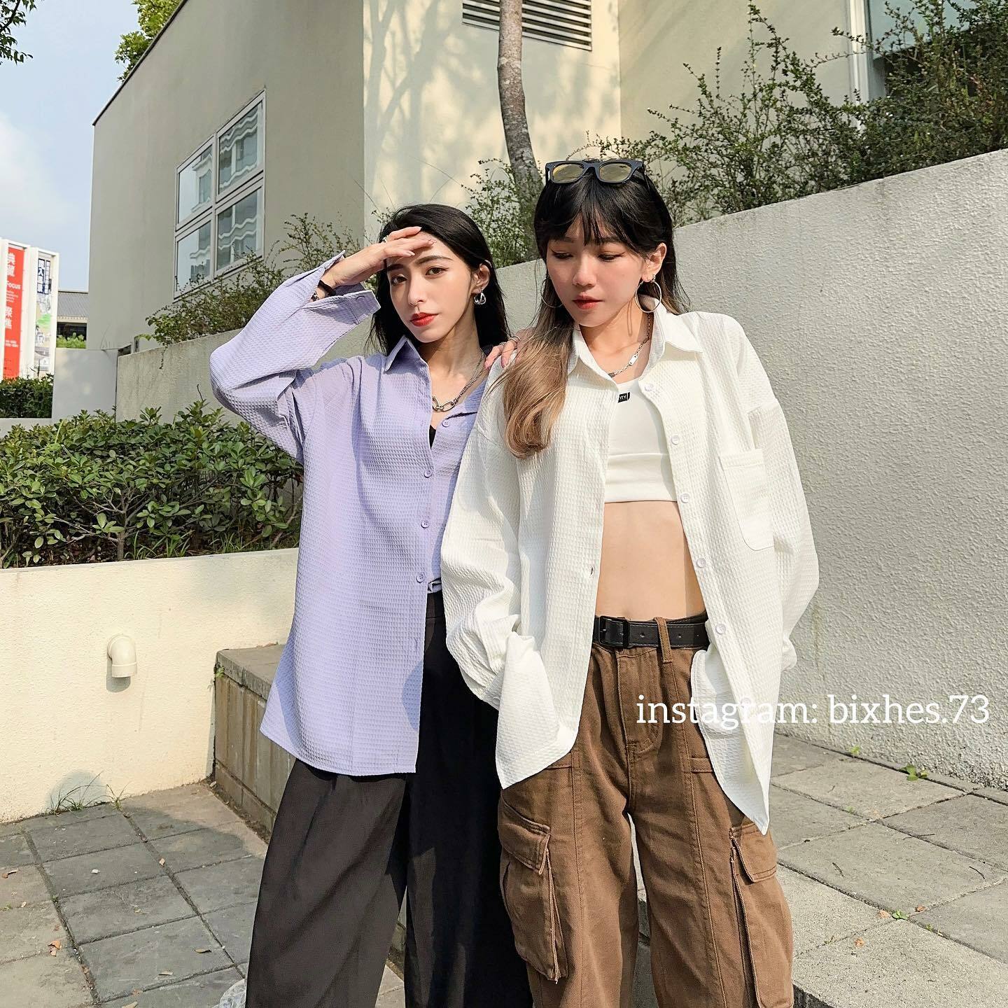 質感鬆餅格長袖襯衫(G00005)