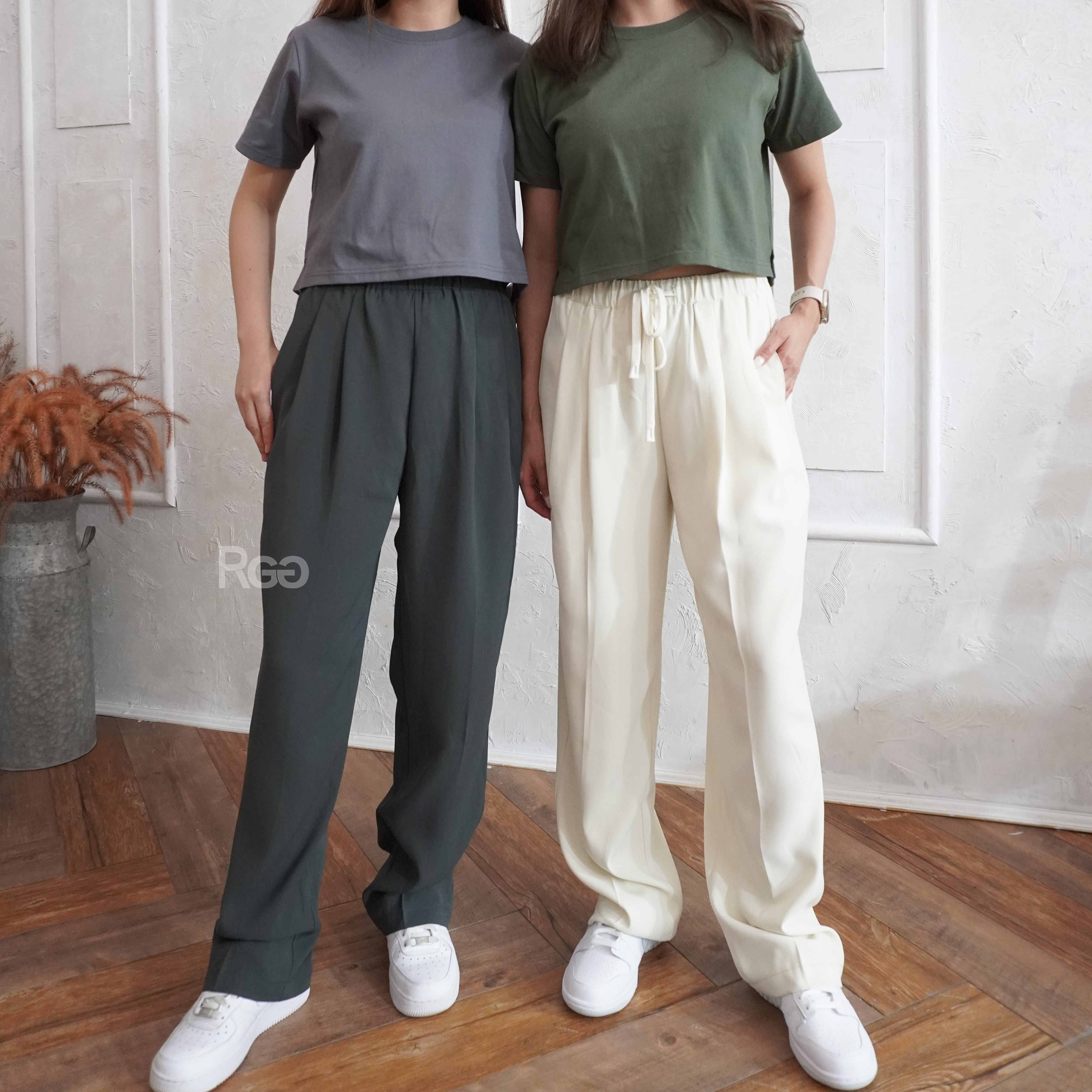 #2226 綁帶垂墜感西裝褲