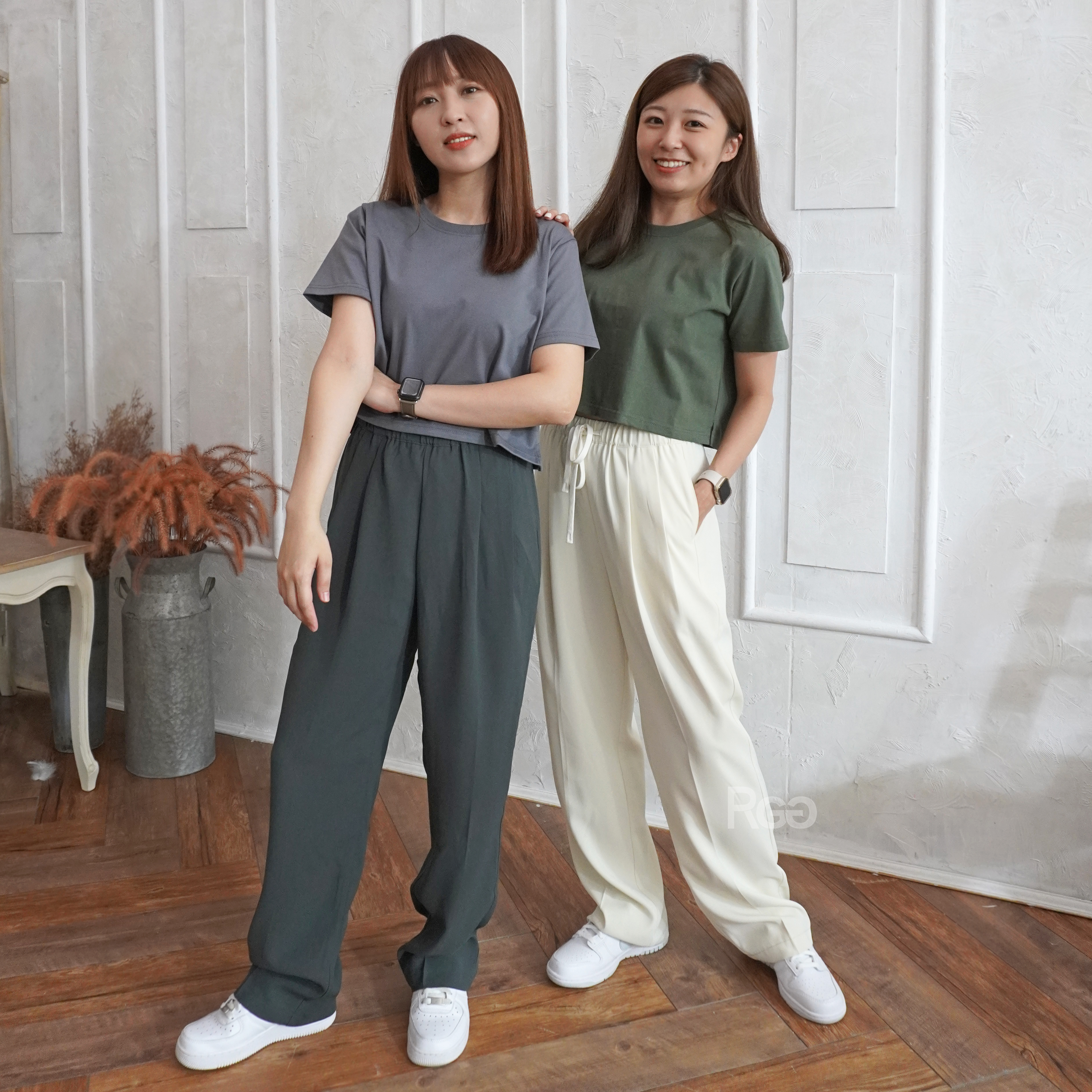 #2226 綁帶垂墜感西裝褲