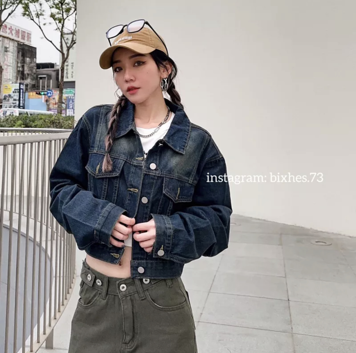 復古刷色短版牛仔外套(F00007)