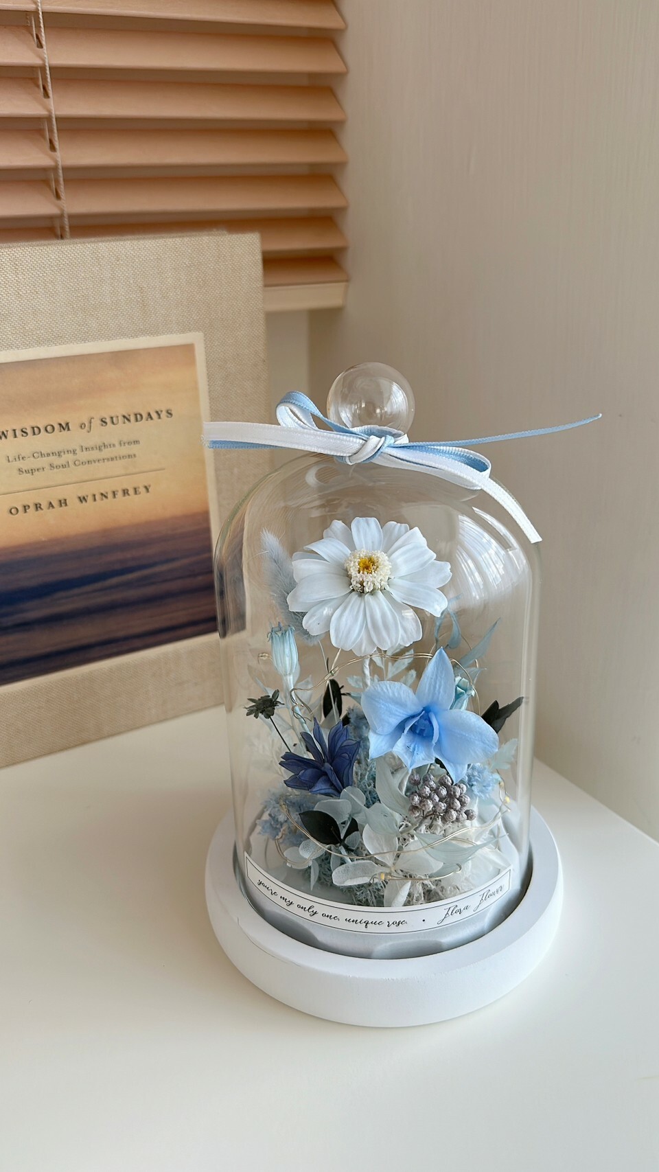 小花叢永生花夜燈-螢月色