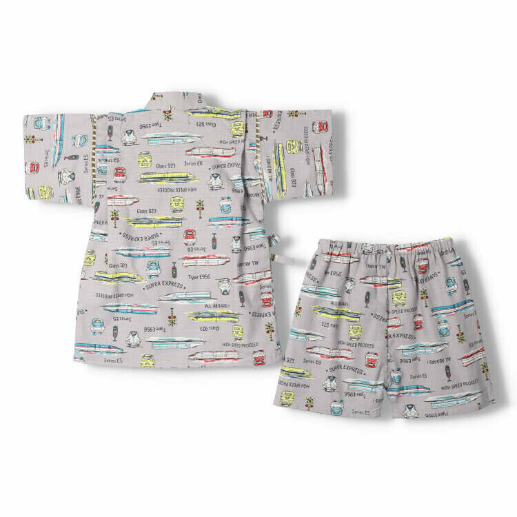 Moujonjon JR 新幹線列車夏季甚平 - 灰色