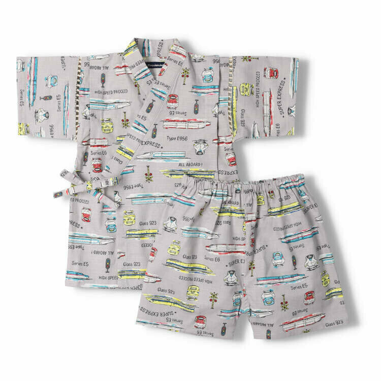 Moujonjon JR 新幹線列車夏季甚平 - 灰色