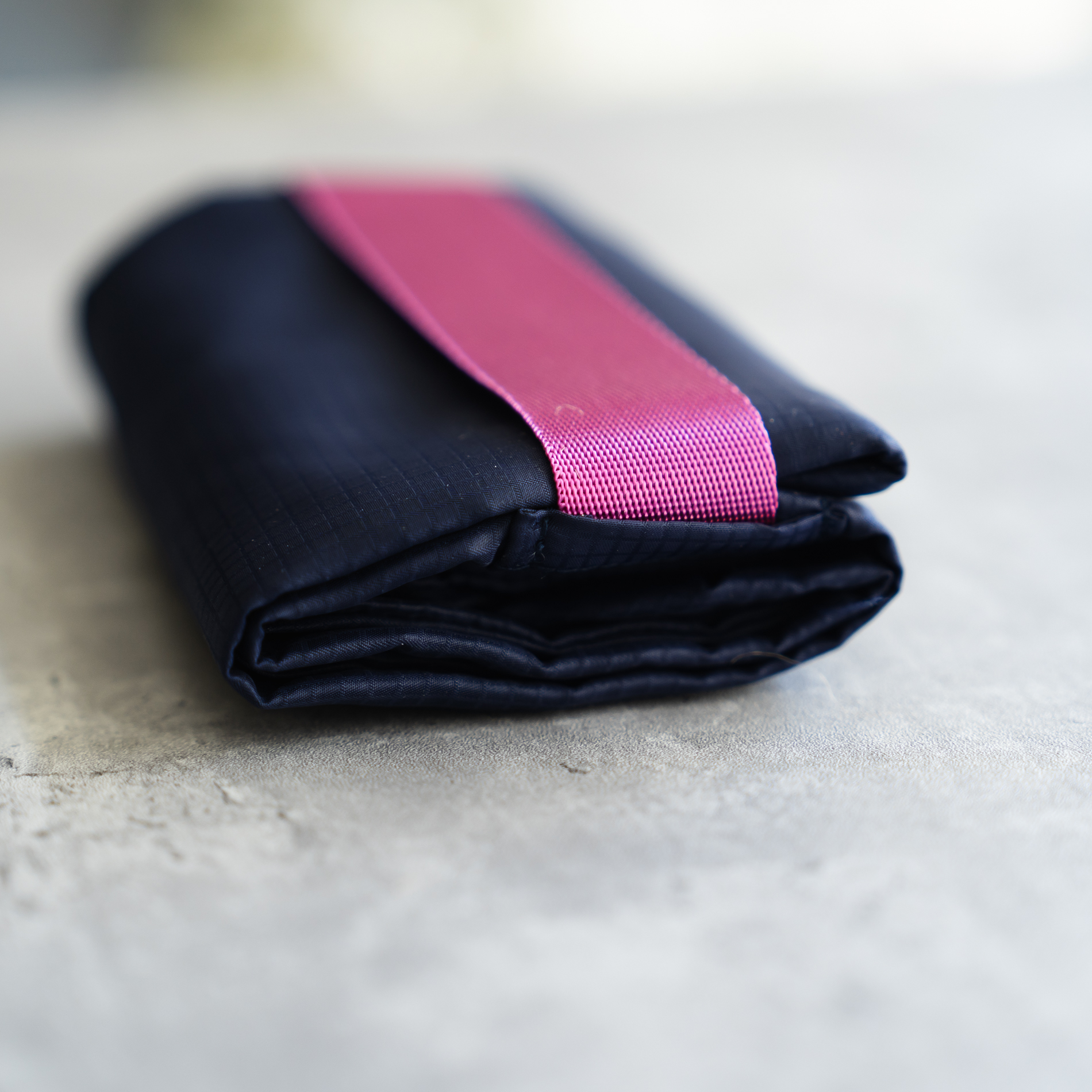 吾家手作兩用袋 - 深紫藍（桃紅帶）