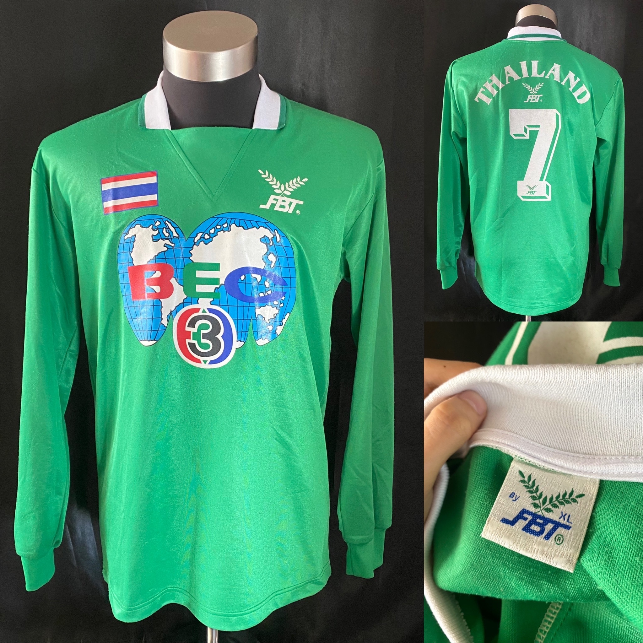 Thailand Football Team 1990’s Away match worn shirt