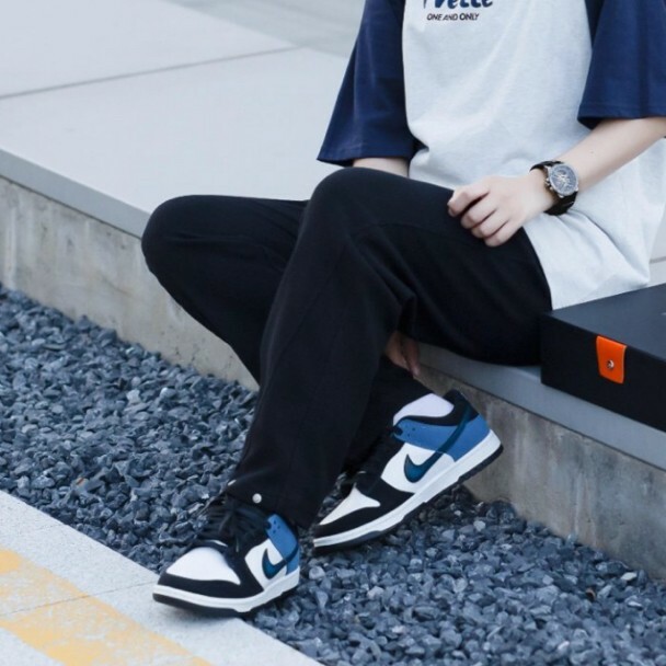 Nike Dunk Low "Industrial Blue" 黑白藍 噴墨 閃電倒鉤平替 麂皮