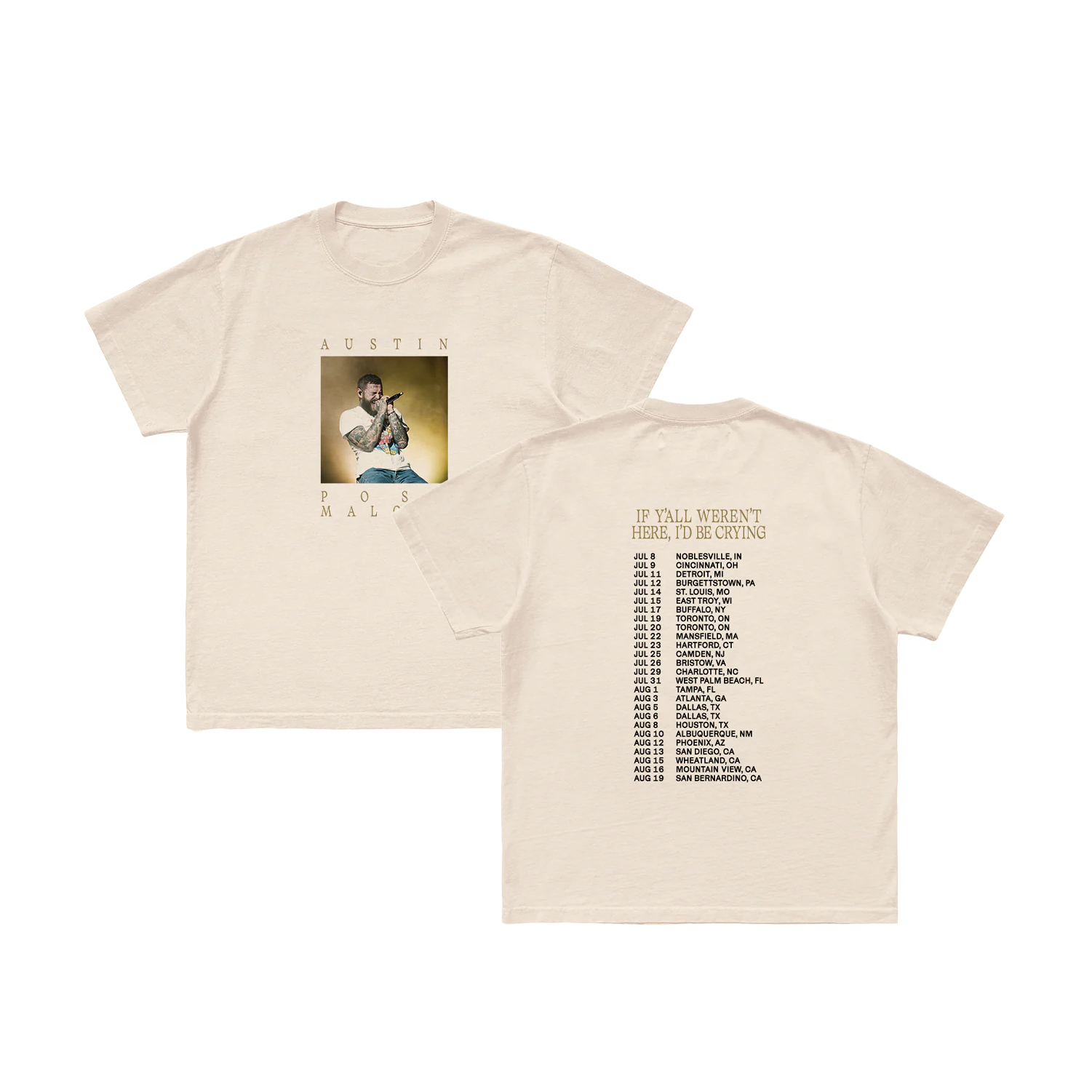 Post Malone - 世界巡迴演唱會限量服飾 2023 IF Y'ALL WEREN'T HERE, I'D BE CRYING