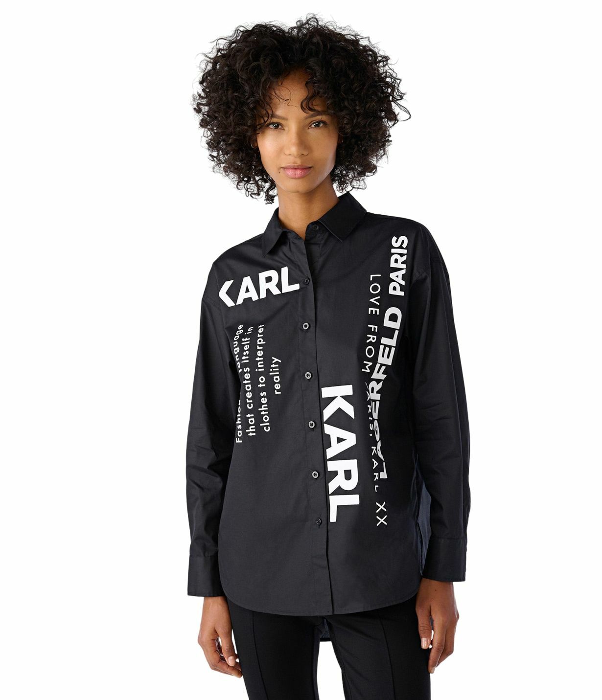  Karl Lagerfeld Outlet CROSSWORD LOGO WHITE SHIRT L2TA0613 