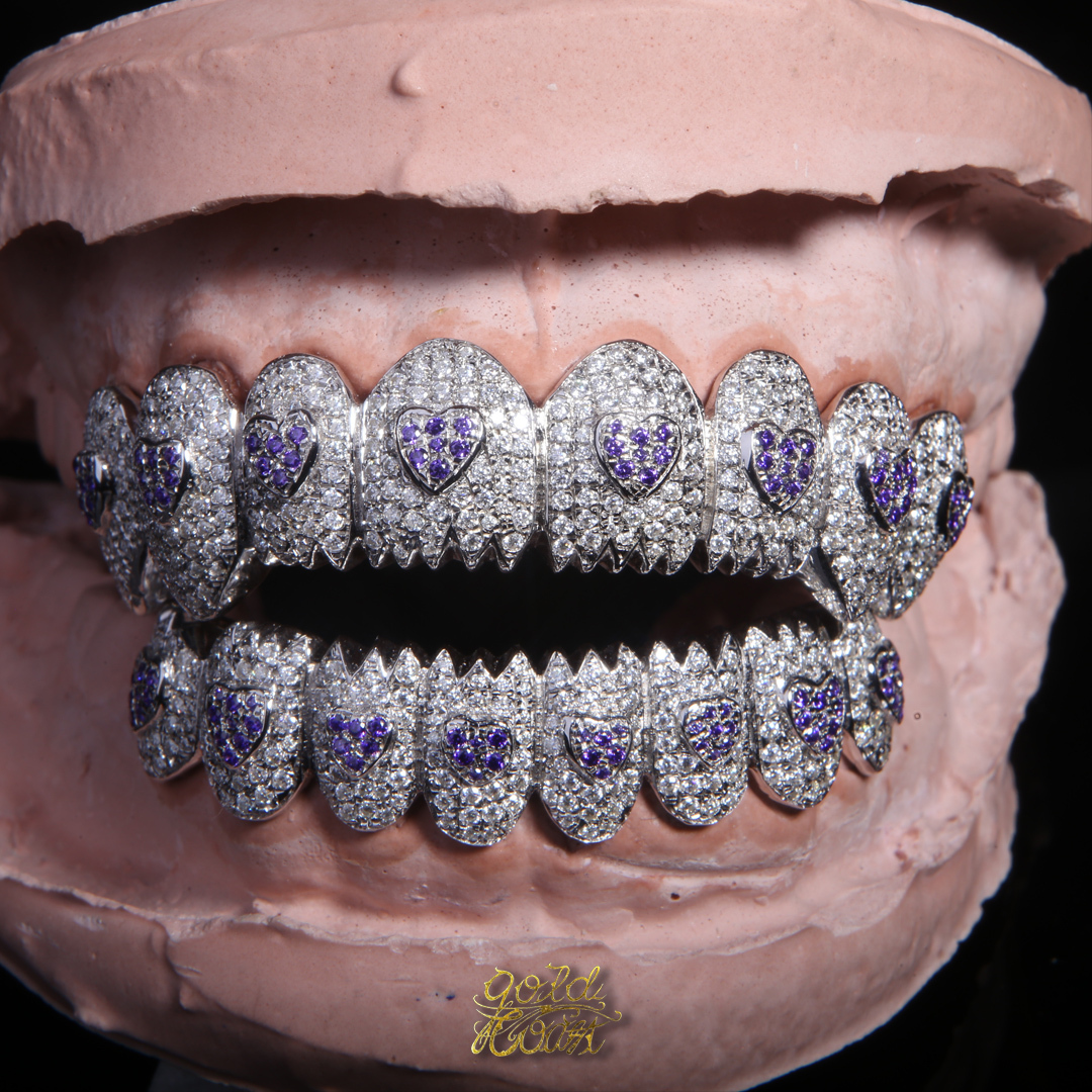 珠寶訂製紫色愛心尖牙牙套