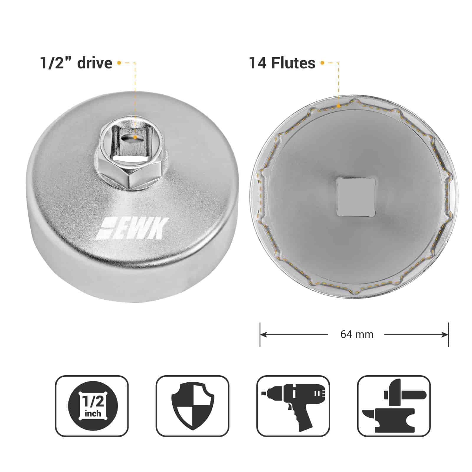 64mm Carbon Steel Oil Filter Wrench for Toyota | EWK