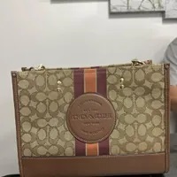 [S] COACH C8448 SIGNATURE JACQUARD STRP DMSY CRA,IM/KHAKI/SADDLE MULTI, 195031871962 (SCO292)