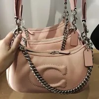 [S] COACH CJ608 C QLT TERI SB CHN WE,SV/LIGHT PINK, 195031951718 (SCO293)