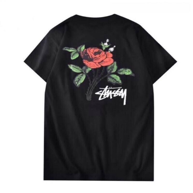 Stussy經典玫瑰花卉短袖 T恤 短袖 短T