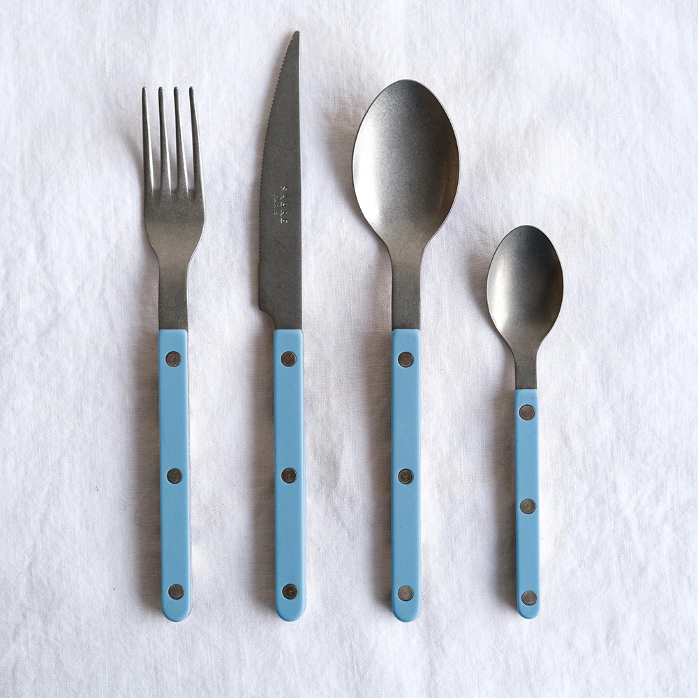 SABRE | Bistrot 復古酒館鈕扣系列 | 主餐湯匙 | 霧面 | 粉彩藍