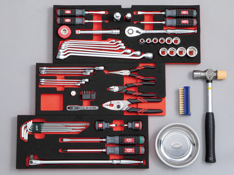 日本KTC 60件4分工具三抽工具箱套組(含上掀收納) -德貿總代理