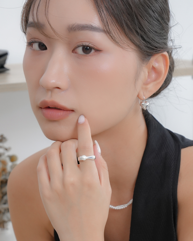 R184 淚滴|純銀珍珠戒指